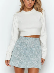 Tossy Boho Floral Print Party Skirt Summer New High Waist Pleated Skirt Short Beach Sexy Frills Mini Skirts For Women 2021 voguable