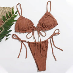 Para Praia Sexy Bikini 2021 Brazilian Swimsuit Women Bandage Swimwear Thong Bikini Set High Cut Bathing Suit Female Beachwear voguable