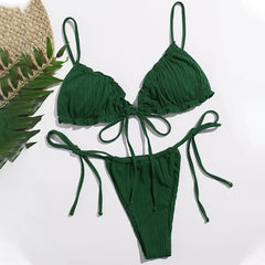 Para Praia Sexy Bikini 2021 Brazilian Swimsuit Women Bandage Swimwear Thong Bikini Set High Cut Bathing Suit Female Beachwear voguable