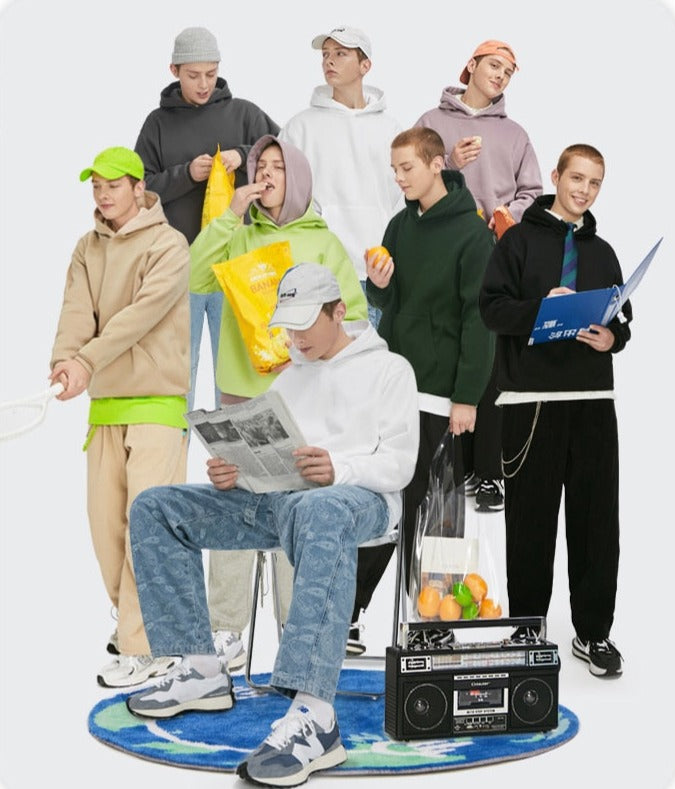 Voguable Men's Comfy Pure Hoodies 2022 Autumn Fleece Oversized Hooded Sweatshirt Men Hip Hop Hoodie For Men Classic Hoody 169W voguable