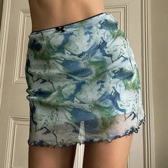 Voguable Women's Mini Skirt Korean Style Kawaii Ruffle Hem High Waist Short Straight Skirt Sexy Harajuku Y2K Aesthetic Vintage Streetwear voguable