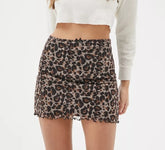 Voguable Women's Mini Skirt Korean Style Kawaii Ruffle Hem High Waist Short Straight Skirt Sexy Harajuku Y2K Aesthetic Vintage Streetwear voguable