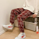 Voguable ExtFine Men Casual Plaid Jogger Pants Hip HopStriped Vintage Trousers Stylish BF Pants Ankle Length Streetwear Men's Clothing voguable