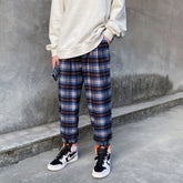 Voguable ExtFine Men Casual Plaid Jogger Pants Hip HopStriped Vintage Trousers Stylish BF Pants Ankle Length Streetwear Men's Clothing voguable