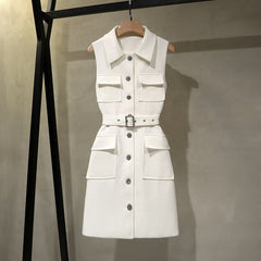 Professional Dress Suit Women's Fashion Slim Fit Short Blazer Jacket Top Midi Pencil Dress Black White Office Lady Business Wear voguable