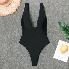 Deep V White Monokini Plunging Thong Bathing Suit Women One Piece Swimsuit Bodysuit White Women Swim Wear Female Sex Swimwear voguable