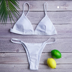Low Waist Bikini Swimwear Women Swimsuit Push Up Female Bathing Suit Triangle Brazilian Bikini Set 2021 New Beachwear Sexy Thong voguable