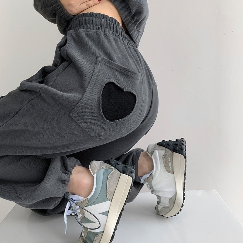 Voguable Women Pants 2021 Spring Gray Sweatpants Women Jogger Fashion Track Pants Women Cotton Trousers for Female Korean Style voguable
