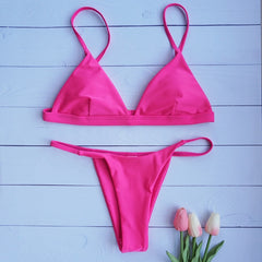 Low Waist Bikini Swimwear Women Swimsuit Push Up Female Bathing Suit Triangle Brazilian Bikini Set 2021 New Beachwear Sexy Thong voguable