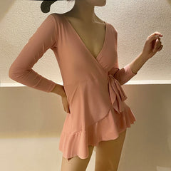 Women's 2020 Summer Bathing Suit Push Up One Piece Swimsuit Belt Solid Korea Swimwear Swimsuit Women with Skirt Swim Suit Dress voguable