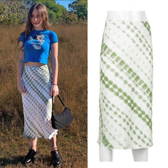 Vintage Split Long Skirt Women Cyber y2k Fashion Straight Satin High Waist Skirts Summer Outfits 2021 Casual Aesthetic Iamhotty voguable