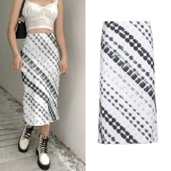 Vintage Split Long Skirt Women Cyber y2k Fashion Straight Satin High Waist Skirts Summer Outfits 2021 Casual Aesthetic Iamhotty voguable