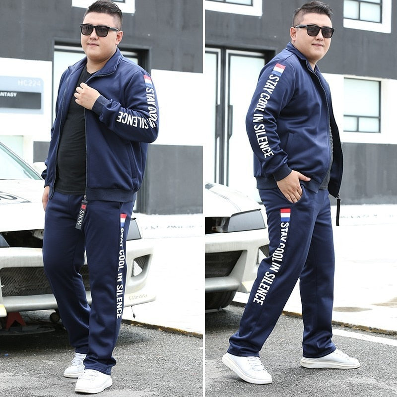 Voguable 2022 Men Running Sets Autumn Sportswear 140KG Sport Suit Sweatshirt Sweatpants Mens Clothing 2 Pieces Sets Jogging Tracksuit voguable