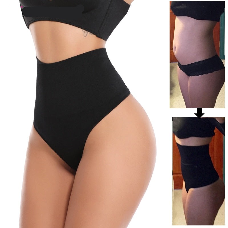 Women Thong Panty Shaper High Waist Tummy Control Panties Slimming Underwear Waist Trainer Shaping Briefs Butt Lifter Shapewear voguable