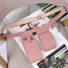 2 Piece Women's Belt Bag Luxury Designer Tactical Waist Bags Female Leather Flap Fanny Pack Shoulder Crossbody Chest Bag Purse voguable