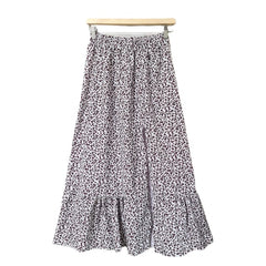 Women Summer Split Leopard Skirts 2021 pink Fashion Long Skirt Sexy Woman Floral Loose Lady Clothes Green Flower Skirts Fall voguable