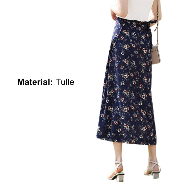 Women Summer Split Leopard Skirts 2021 pink Fashion Long Skirt Sexy Woman Floral Loose Lady Clothes Green Flower Skirts Fall voguable