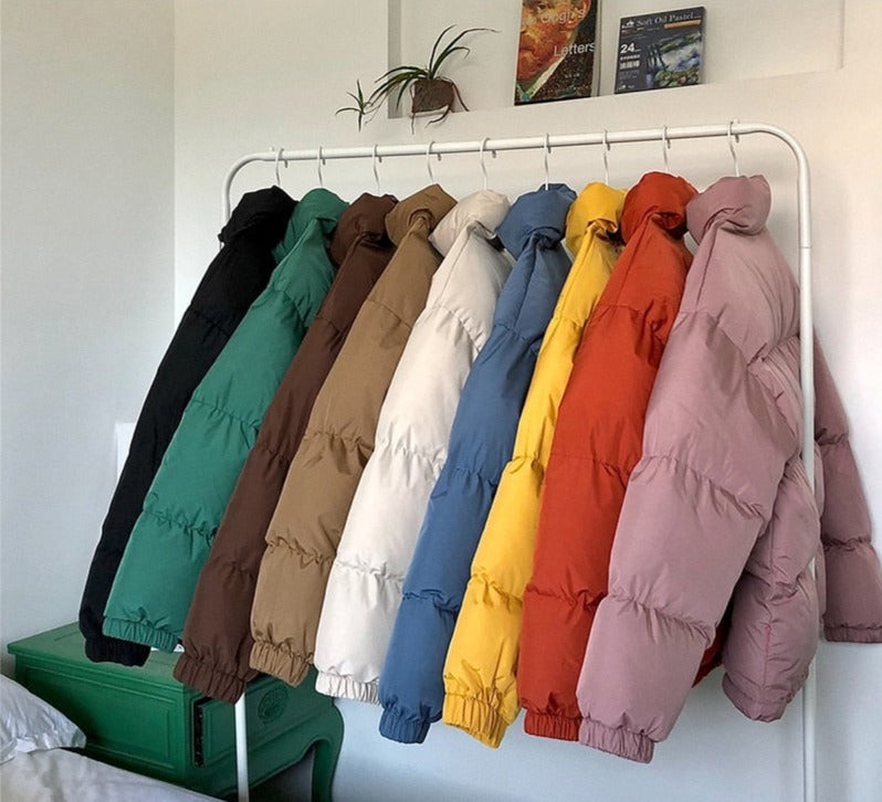 Voguable Men Harajuku Colorful Bubble Coat Winter Jacket 2021 Mens Streetwear Hip Hop Parka Korean Black Clothes Puffer Jackets voguable