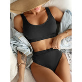 Sexy High Waist Bikini Women Swimsuit 2021 New Arrival Swimwear Hollow Out Print Striped Bathing Suit Beachwear Biquini Female voguable