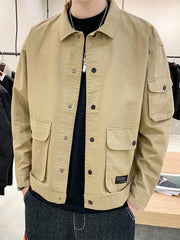 Voguable Men's Bomber Jacket Casual Clothes Korean Fashion Safari Style Jacket Multi-pocket 2020 New Men's Autumn Clothes Oversized Coat voguable