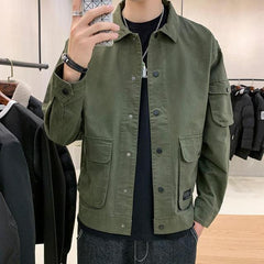Voguable Men's Bomber Jacket Casual Clothes Korean Fashion Safari Style Jacket Multi-pocket 2020 New Men's Autumn Clothes Oversized Coat voguable