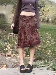 Voguable Plaid Skirt Women Y2k Retro Straight Skirts Double Layer Mesh E Girl 2000s Harajuku Aesthetic High Waist Skinny Streetwear Skirt voguable