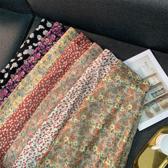 Empire Skirts Women Retro Chic Fashion Soft Chiffon Summer Vacation Ladies Clothing Hot Sale Popular Floral Korean Femme Skirt voguable