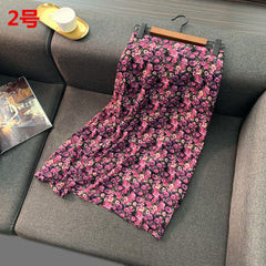 Empire Skirts Women Retro Chic Fashion Soft Chiffon Summer Vacation Ladies Clothing Hot Sale Popular Floral Korean Femme Skirt voguable