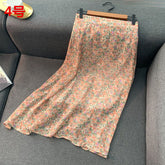 Empire Skirts Women Retro Chic Fashion Soft Chiffon Summer Vacation Ladies Clothing Hot Sale Popular Floral Korean Femme Skirt voguable