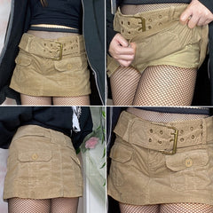 Voguable Streetwear Denim Mini Skirts Women Harajuku Vintage Casual Hight Waist Sexy Lady Clubwear Kawaii Clothes Short Skirts voguable