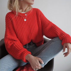 Women's Knitted Thicken Pullovers Sweater Autumn Winter Oversize Long Sleeve Casual Loose Sweaters Female Solid 2021 Ladies Top voguable