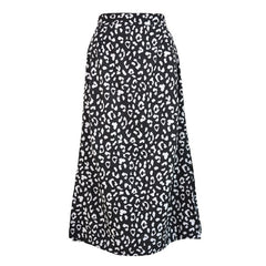 Summer women vintage elegant beach midi boho skirt 2021 Women Leopard print split sexy zip skirts womens Casual skirts female voguable