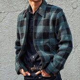 Voguable Spring and Autumn 2021 Fashion Men's Jacket Lapel Check Slim Fit Jacket Men's Long Sleeve Jacket Jacket XL Outer Men Clothing voguable