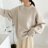 WYWM Cashmere Elegant Women Sweater Oversized Knitted Basic Pullovers O Neck Loose Soft Female Knitwear Jumper voguable