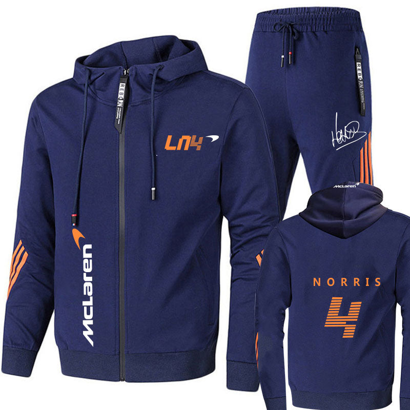 Voguable Summer Formula One Race Riders Lando Norris F1 Mclaren team zipper hoodies tracksuit men's sets clothes+trousers Sweatshirt voguable
