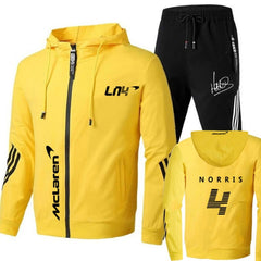 Voguable Summer Formula One Race Riders Lando Norris F1 Mclaren team zipper hoodies tracksuit men's sets clothes+trousers Sweatshirt voguable