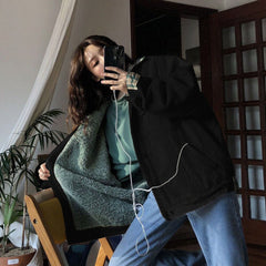 Plus Velvet Thick Autumn And Winter Cotton Clothing New Korean Stitching Women'S Fashion Coat Female Student Short Denim Jacket voguable