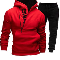 Voguable Fashion Trendy Men's Sweatshirt 2-piece Set Comfortable Loose Warm jacket+ pants For Autumn Winter Sports Hoodie Set voguable
