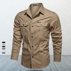 Voguable New Men's Casual Shirt 5XL 6XL Male Overshirt 2021 Autumn Military Pure Cotton Shirts Men Clothing Leisure Shirt Blouse AF1388 voguable