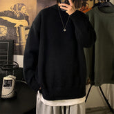 Voguable Solid Color Men's Winter Sweater Oversize Harajuku Pullover O-Neck Warm Korean Style Male Sweater Men's Clothing voguable