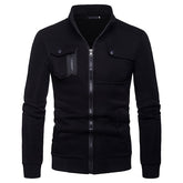 New Spring Autumn Hoodies Men Sweatshirts Casual British Style Zipped Stand Collar Men's Hip Hop Hoodie Size MWW133 voguable