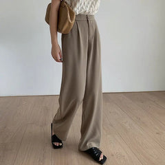 spring and summer wide-legged trousers female elastic waist design anti-wrinkle women pants 25009# voguable