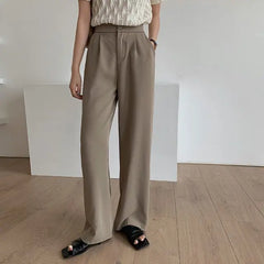 spring and summer wide-legged trousers female elastic waist design anti-wrinkle women pants 25009# voguable
