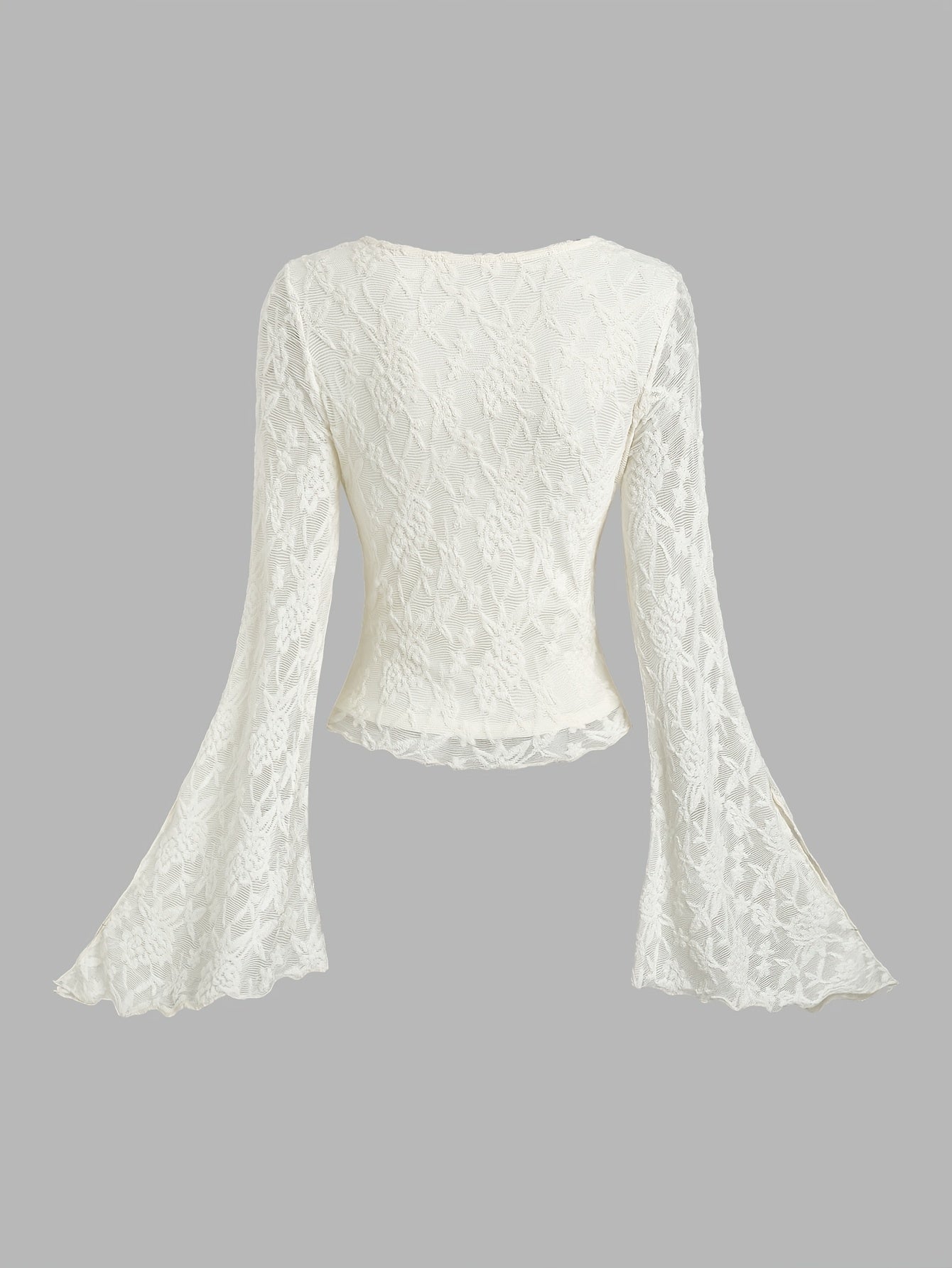 Elegant Polyester Blouse for Women - 1pc Long Sleeve Square Neck Knit Fabric Shirt - All-Season Hollow Out Pirate Princess Tee for Thanksgiving voguable
