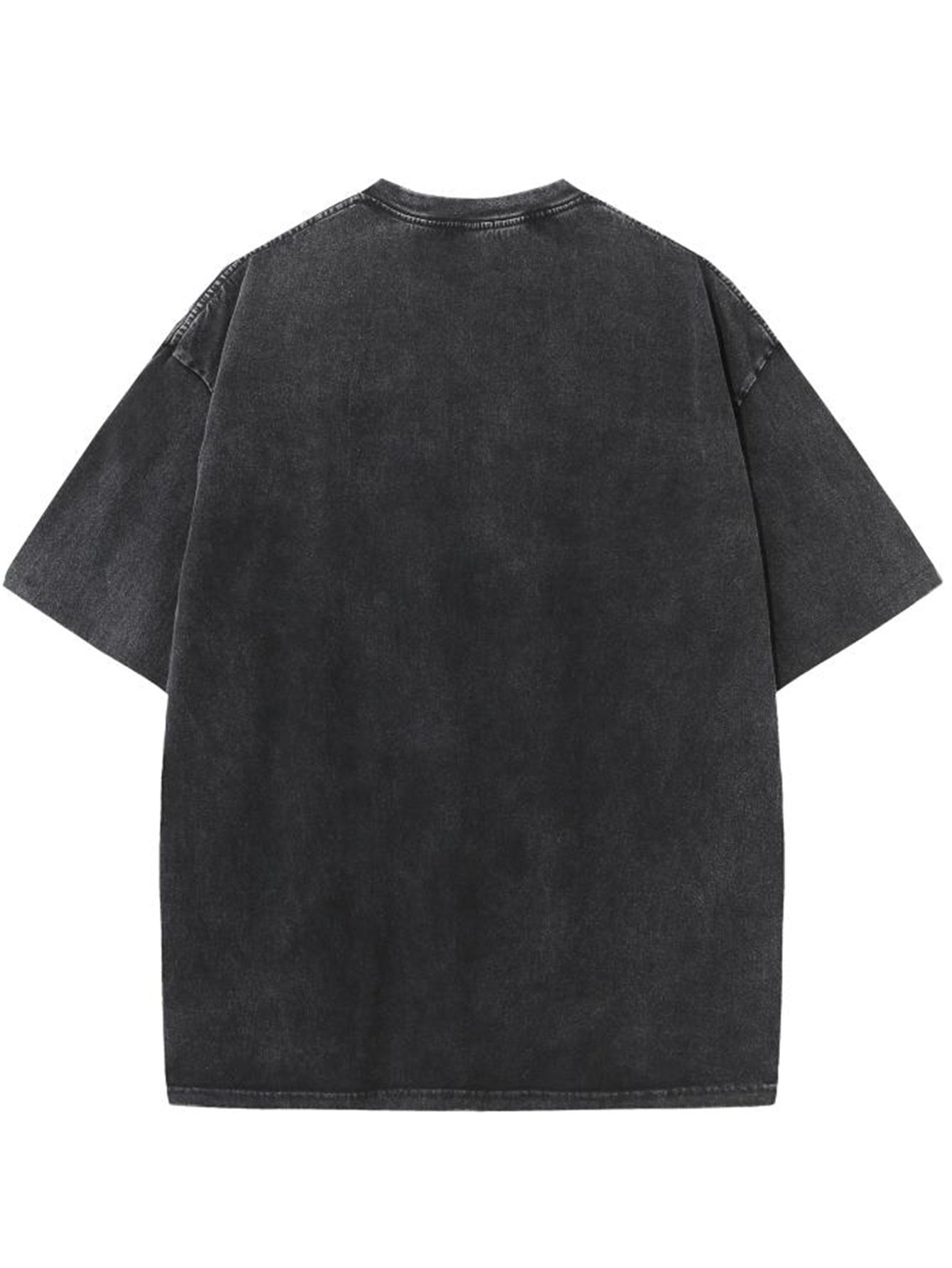 Creative Abstract Pattern Print Vintage Acid Washed Cotton T-shirt For Men, Suitable For Summer voguable