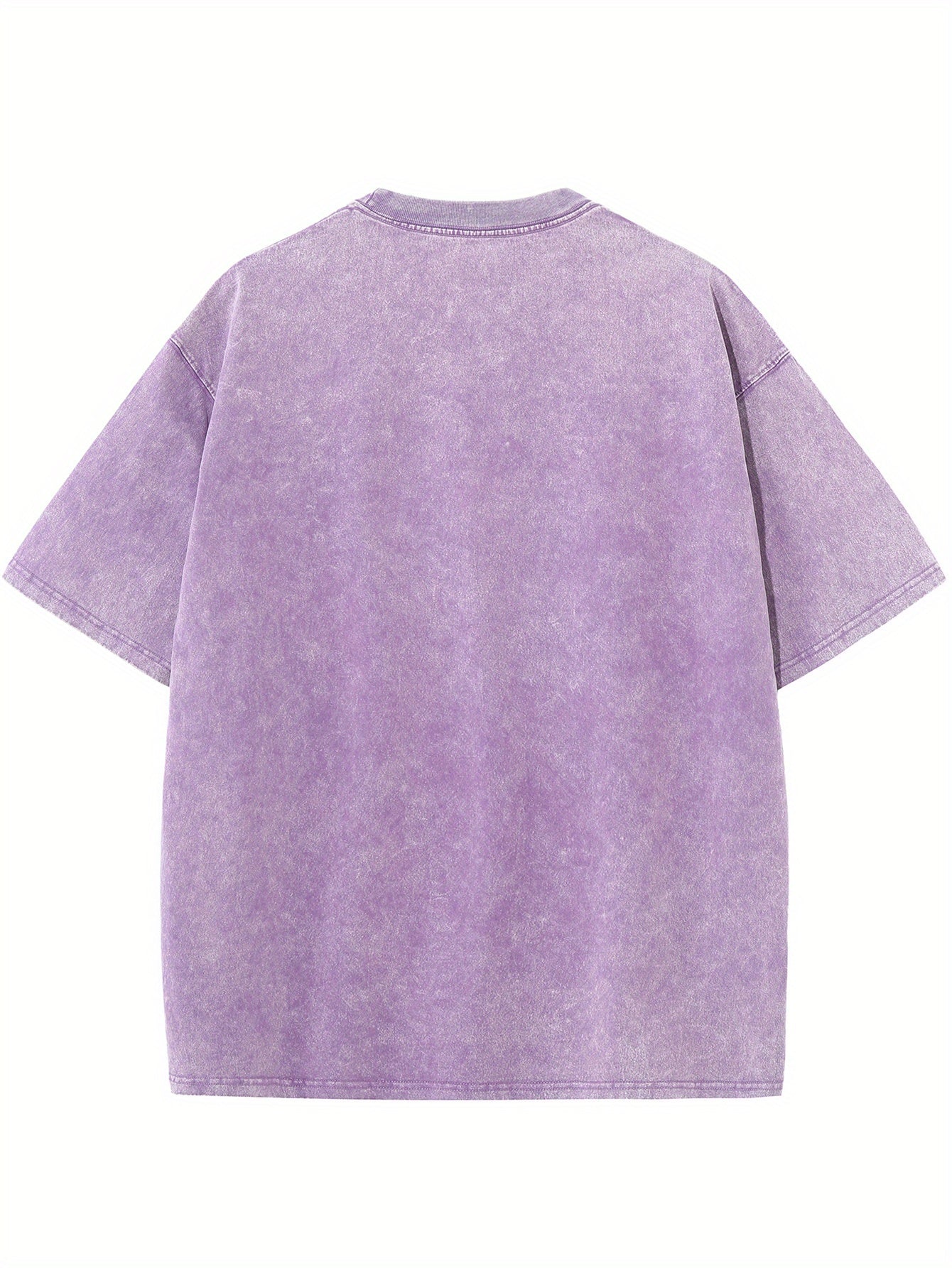 Creative Abstract Pattern Print Vintage Acid Washed Cotton T-shirt For Men, Suitable For Summer voguable