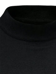 [Soft Cozy Knit Turtleneck Sweater] Men's Cozy Knit Turtleneck Sweater - Casual Solid Color Pullover for Fall/Winter, Soft Blend voguable