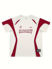 [Short Sleeve Breathable T-Shirt] VEIDOORN Men's Athletic T-Shirt - Breathable Polyester, Crew Neck, Short Sleeve with Geometric Design for Basketball & Sports - Summer Casual Wear voguable