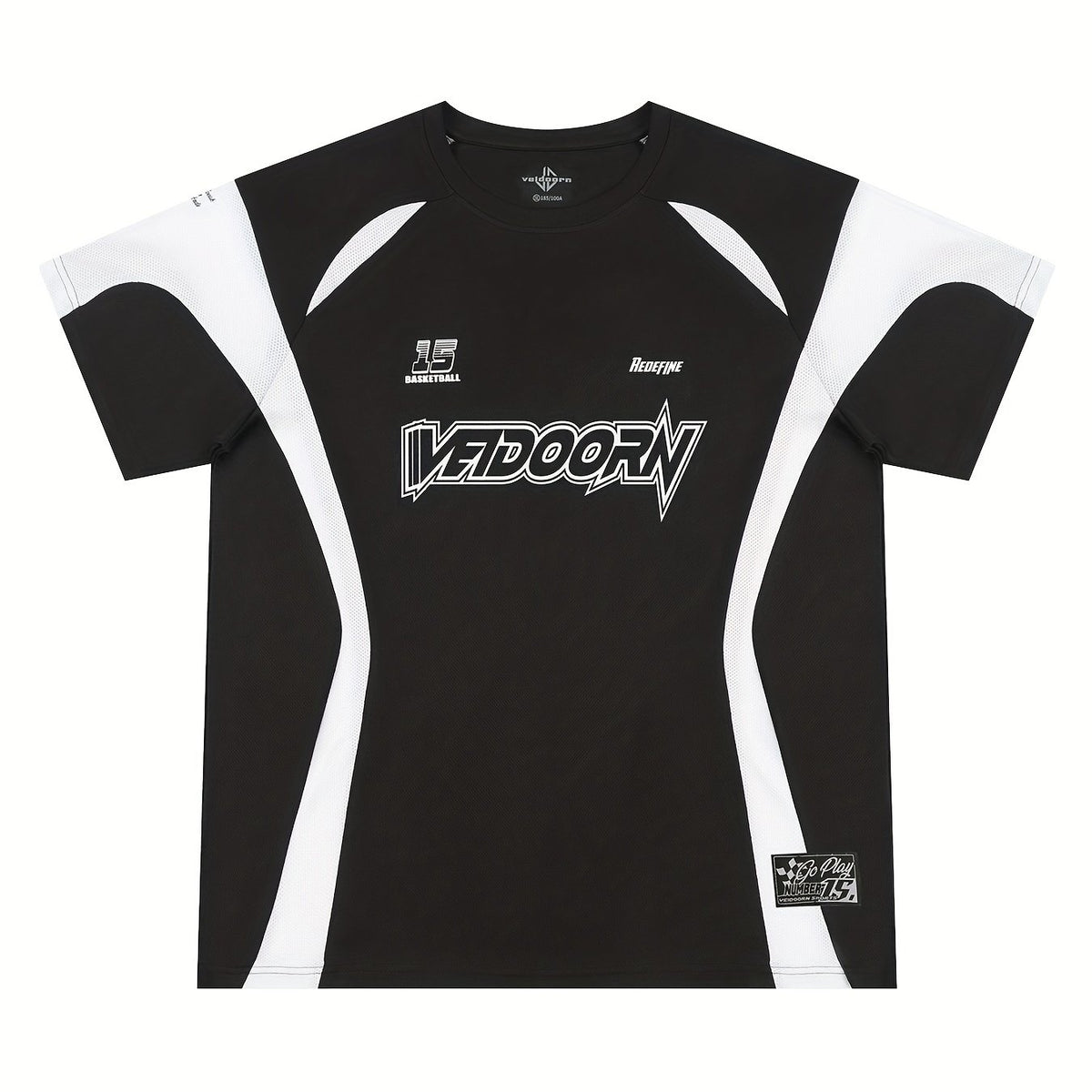 [Short Sleeve Breathable T-Shirt] VEIDOORN Men's Athletic T-Shirt - Breathable Polyester, Crew Neck, Short Sleeve with Geometric Design for Basketball & Sports - Summer Casual Wear voguable