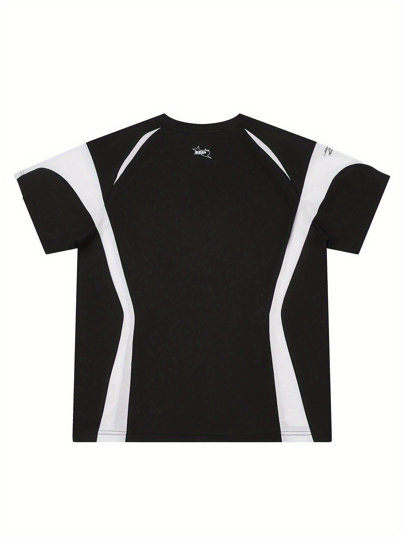 [Short Sleeve Breathable T-Shirt] VEIDOORN Men's Athletic T-Shirt - Breathable Polyester, Crew Neck, Short Sleeve with Geometric Design for Basketball & Sports - Summer Casual Wear voguable
